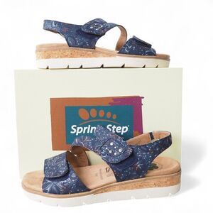 Spring Step Relife Haydennie Slingback Sandals Navy 19027-2211 Women's 9/40